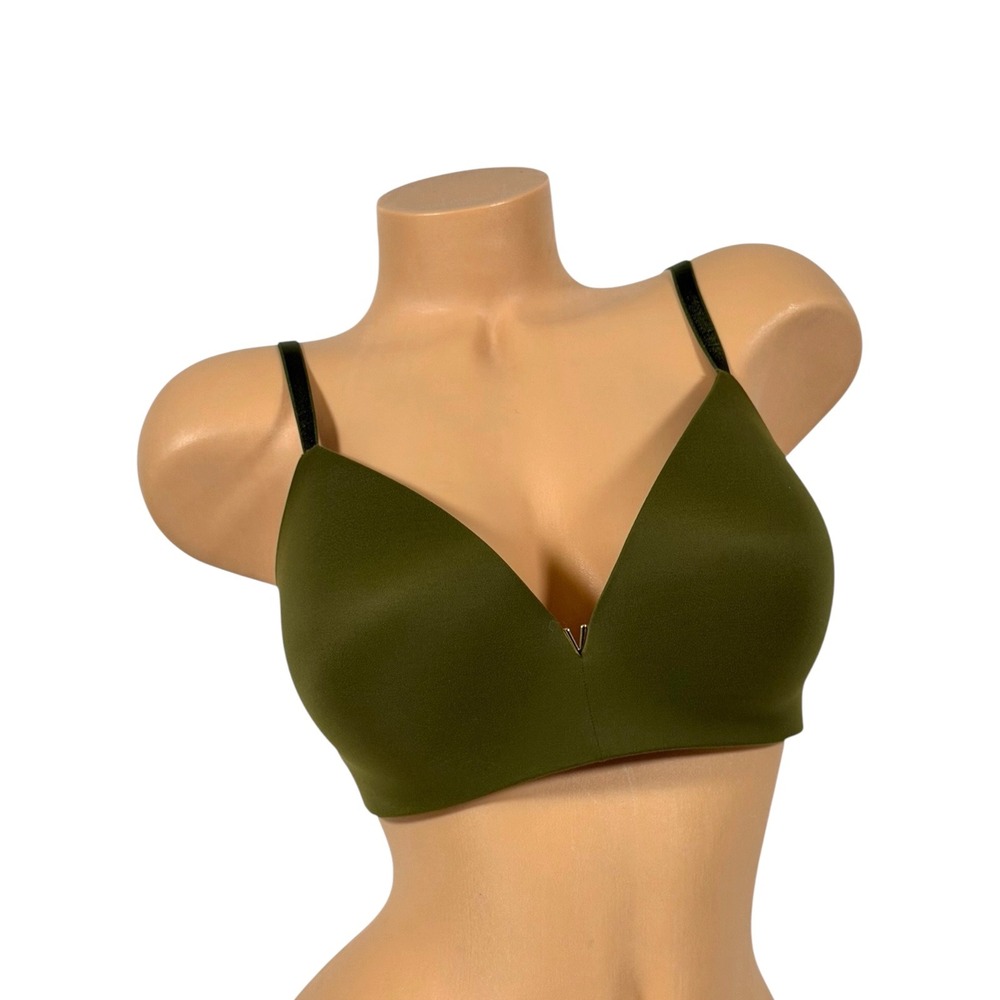 Victoria's Secret Dream Angels Wireless Padded Bra Olive Green 36D Plunge V-Wire
